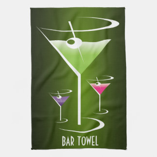Barra Toalla Cóctel Verde Martini Vidrio