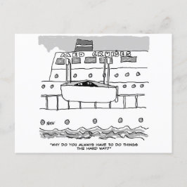 Barras de agua en una postal para un crucero