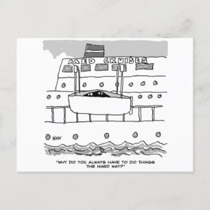 Barras de agua en una postal para un crucero