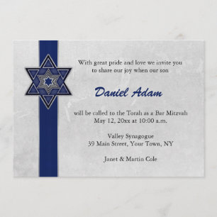 Barras de Estrella Azul Invitación Mitzvah
