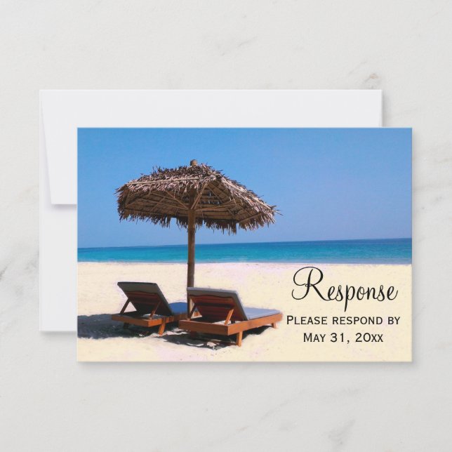 Barras de playa Boda de destino RSVP (Anverso)