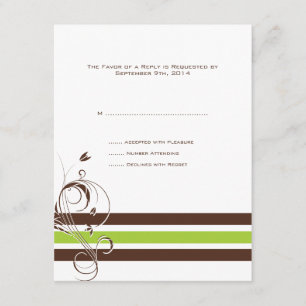 Barras florales de limón y marrón boda RSVP