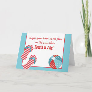 Barras y estrellas playa fiesta tarjeta del 4 de