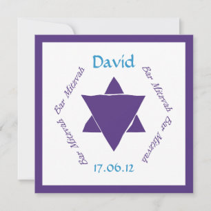 Barre la estrella de Mitzvah de la invitación de