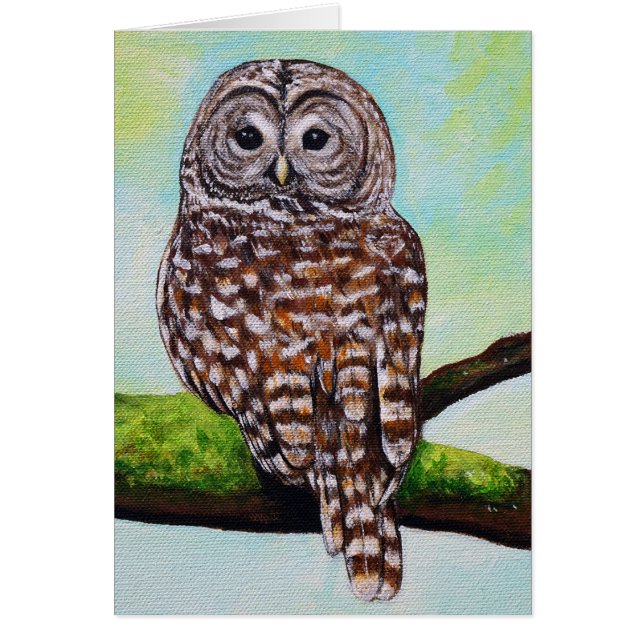 Barred Owl Painting Greeting Card (Frente)