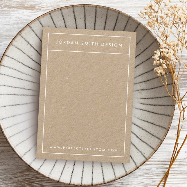 Barreras minimalistas simples tarjetas de aprendiz (Minimalist border simple Kraft paper earring cards)