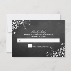 Barrido blanco en las tarjetas RSVP de la boda de