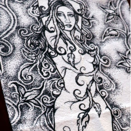 Barrido el arte pagano de la diosa de la tinta