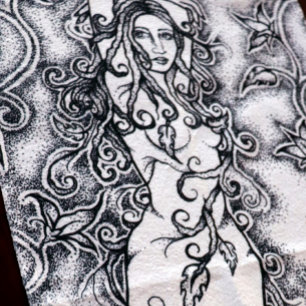 Barrido el arte pagano de la diosa de la tinta