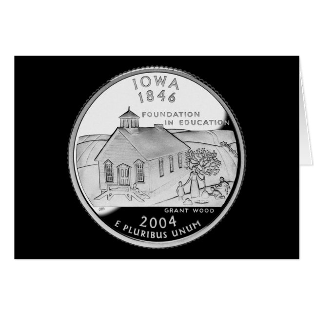 Barrio Estatal de Iowa Faux del lado inverso (Anverso (Horizontal))