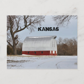 Barrio Rojo de Kansas con tarjeta postal de árbol 