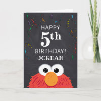 Barrio Sésamo | Tarjeta Elmo 5Birthday Chalkboard