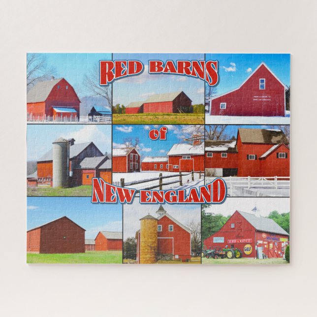 Barrios rojos del rompecabezas de Nueva Inglaterra (Horizontal)