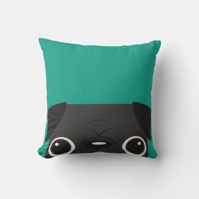 Barro amasado negro - almohada verde azulada (Anverso)
