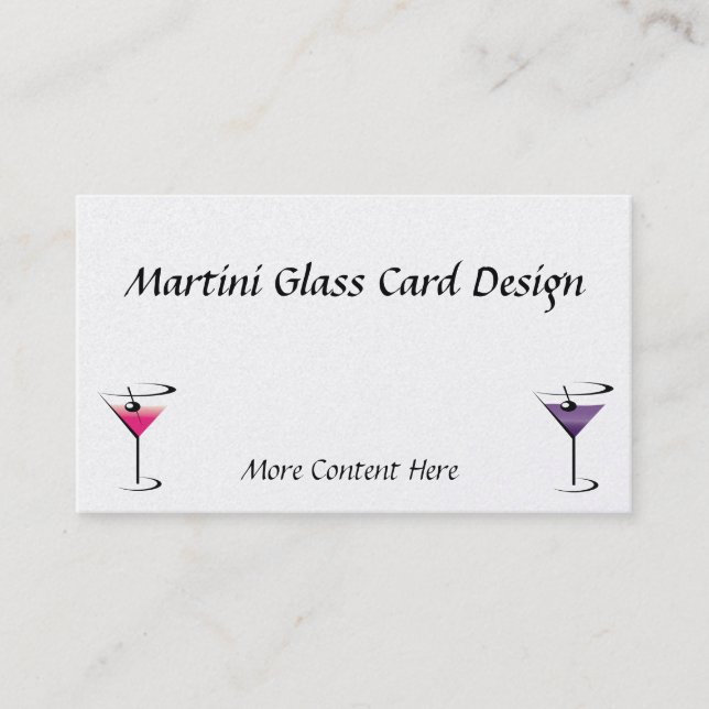 Bartender tarjeta de visita Martini Glass (Anverso)