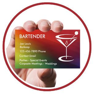 Bartender tarjetas de negocios Guay modernas