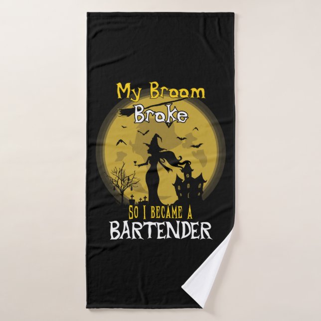 Bartender Witch Halloween (Toalla de baño)