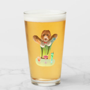 Bartending Dog in Retro Bar