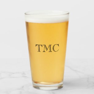 Barware Boda de INICIALES Negros de Monograma Clás