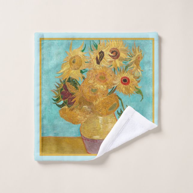 Base con doce girasoles de Vincent Van Gogh (Toallita)