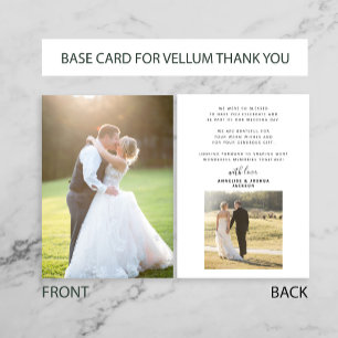 base de agradecimiento de boda de 2 fotos para tar