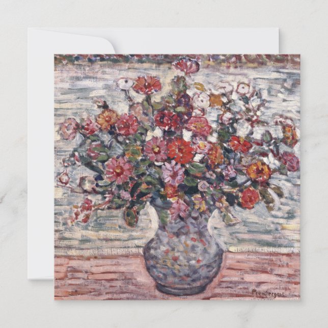 Base de flores, Zinnias de Maurice Prendergast (Anverso)