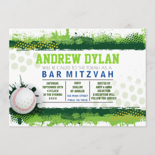 BASEBALL SPLASH Bar Mitzvah Invitación