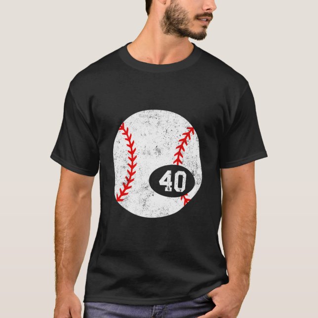 Baseball Sport 40 Jersey Number Distressed (Anverso)