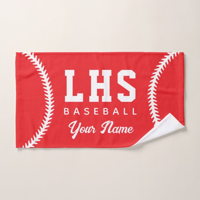 Baseball Stitches Custom Sport Towel Team Initials (Toalla de mano)