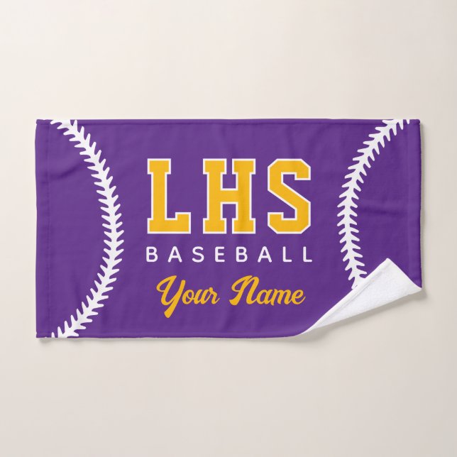 Baseball Stitches Custom Sport Towel Team Initials (Toalla de mano)