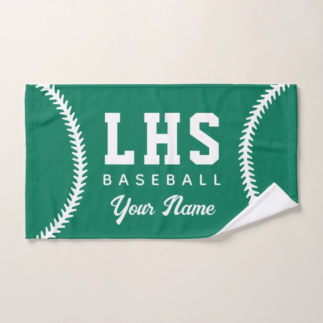 Baseball Stitches Custom Sport Towel Team Initials (Toalla de mano)