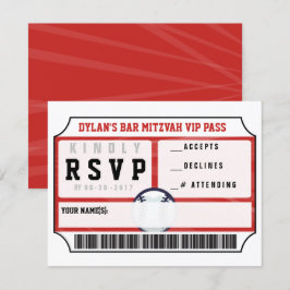 BASEBALL VIP REPLD CARD Bar Bat Mitzvah Invitación