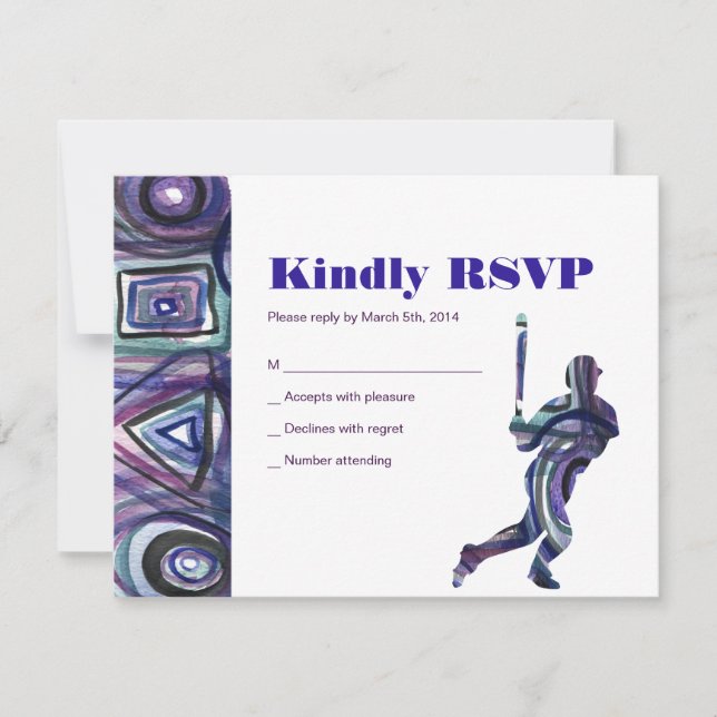 BASEBALL WATERCOLOR Bar Mitzvah Invitación (Anverso)