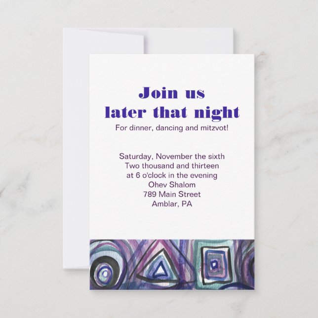 BASEBALL WATERCOLOR Bar Mitzvah Invitación (Anverso)
