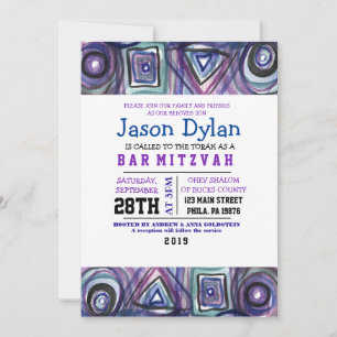 BASEBALL WATERCOLOR Bar Mitzvah Invitación