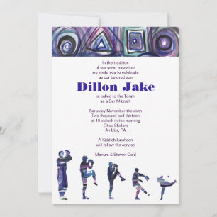 BASEBALL WATERCOLOR Bar Mitzvah Invitación