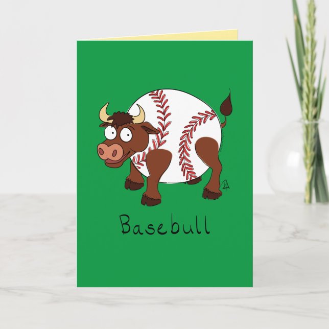 Basebull - Funny Tarjeta Bull De Béisbol (Anverso)