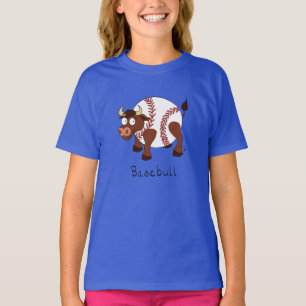 Basebull Gracioso Camiseta del Chica del Béisbol B