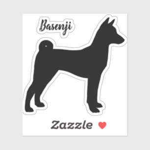 Basenji Silhouette Guay Perro Raza Vinyl Pegatina