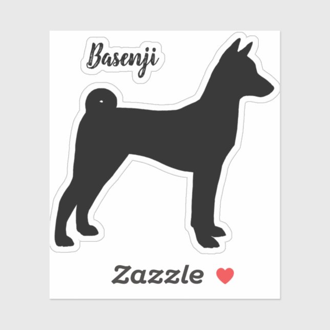 Basenji Silhouette Guay Perro Raza Vinyl Pegatina (Hoja)