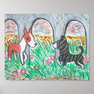 Basenjis en el Poster de Arte Beach