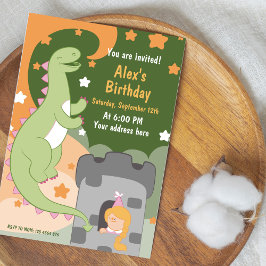 ¡Bash de cumpleaños Dino-mite! Invitación de dinos