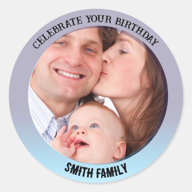 Bash de cumpleaños: Pegatina de la ronda de celebr (Anverso)