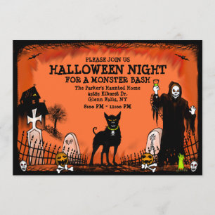 Bash de Halloween - Invitación - Perro de jardín