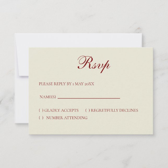 Basic and Elegant RSVP card (Anverso)