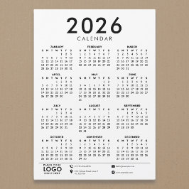 Basic Modern 2026 Corporate Logo Calendar
