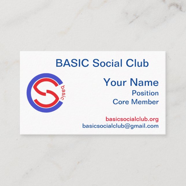 BASIC Social Club - LA TARJETA (Anverso)