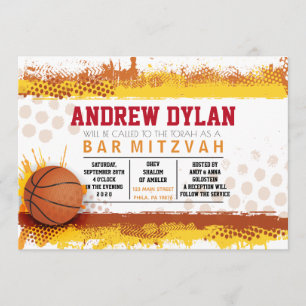 BASKETBALL SPLASH Bar Mitzvah Invitación