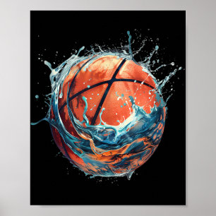 Básquetbol arte Baloncesto Lover Drawing Waterc