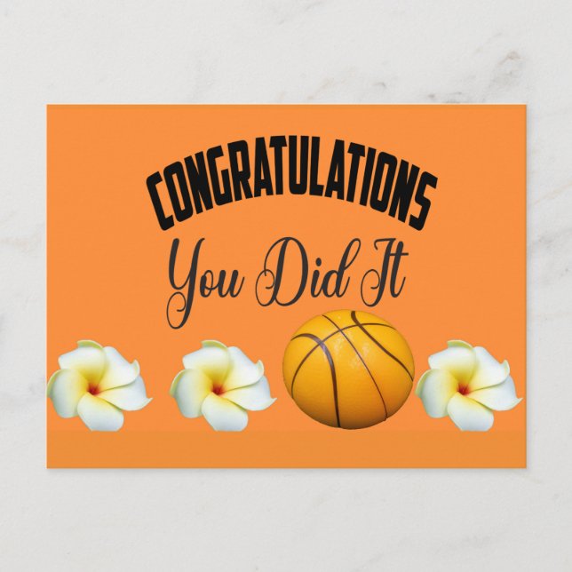 Básquetbol Felicitaciones lo hiciste Tarjeta (Anverso)